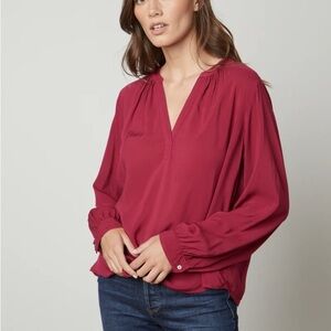 Velvet by Graham & Spencer Posie Split Neck Blouse